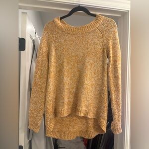 LOFT Marled Yellow Cowl Neck Sweater